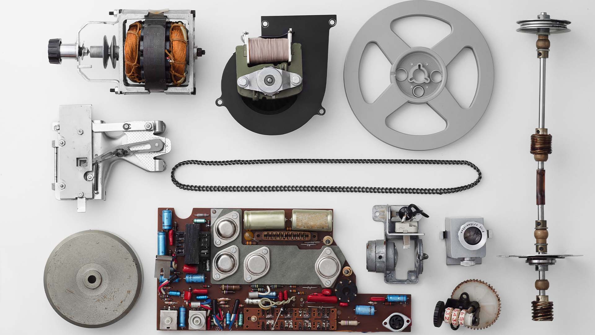 An arrangement of mechanical components symbolizing internal parts work, representing the interconnectedness of inner selves in IFS therapy for emotional healing.