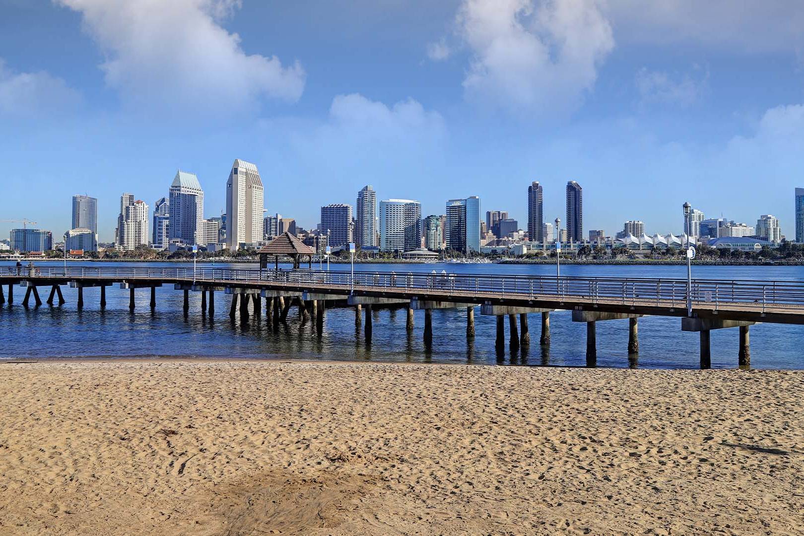 San Diego skyline and bay representing online therapist serving professionals across entire San Diego region from home with privacy and convenience