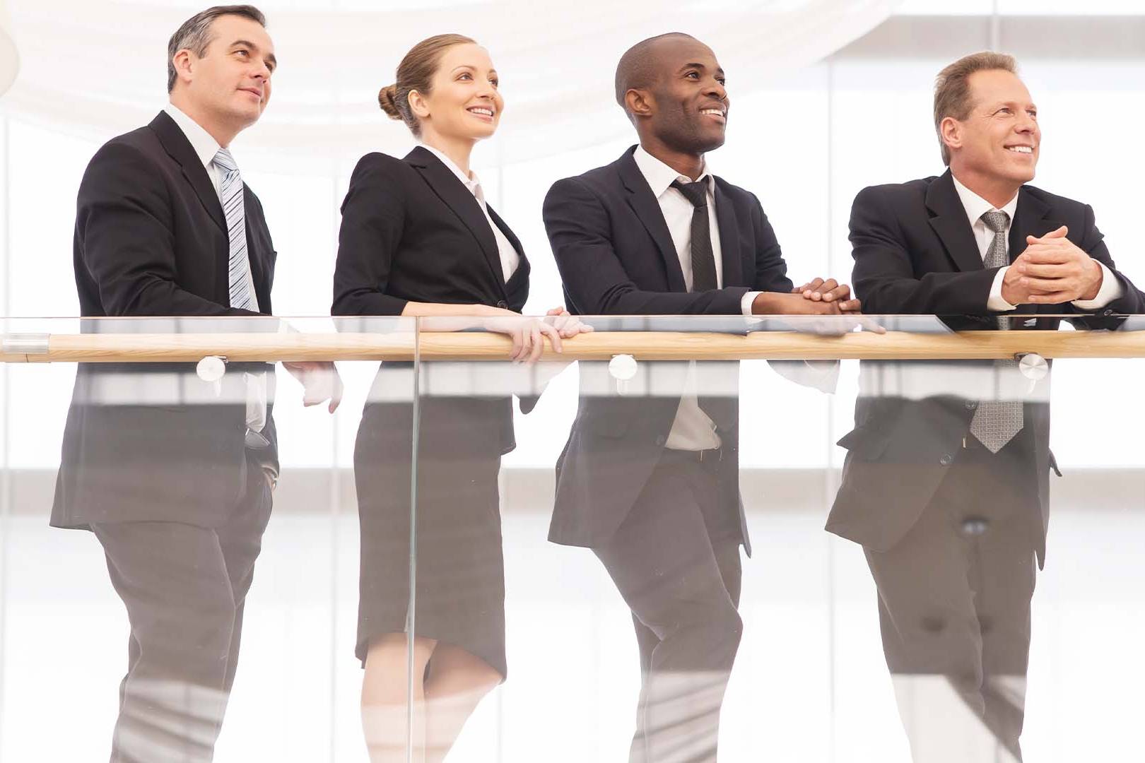 A diverse group of confident executives and founders representing high-achieving professionals seeking concierge therapy.