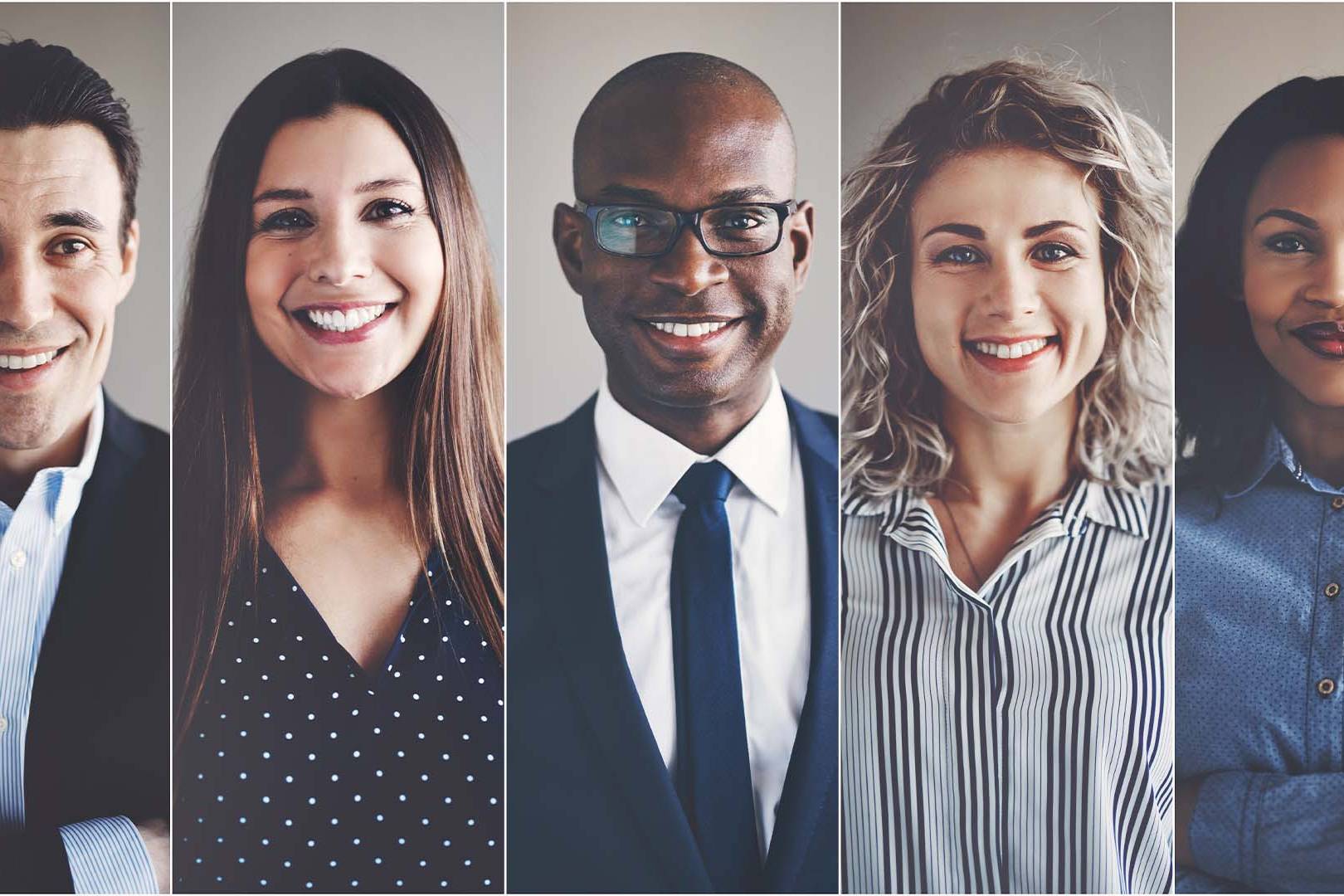 A collage of diverse business professionals representing crisis PR executives.