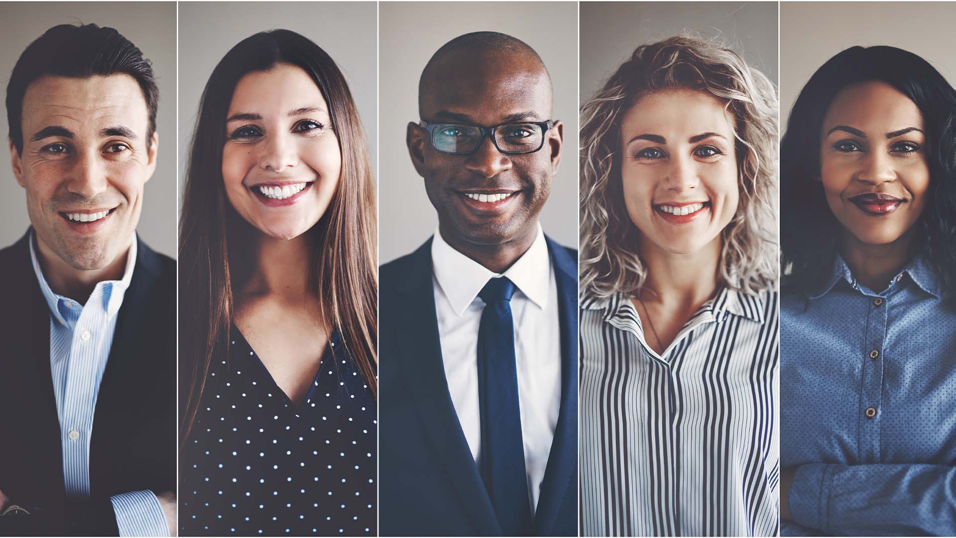 A collage of diverse business professionals representing crisis PR executives.